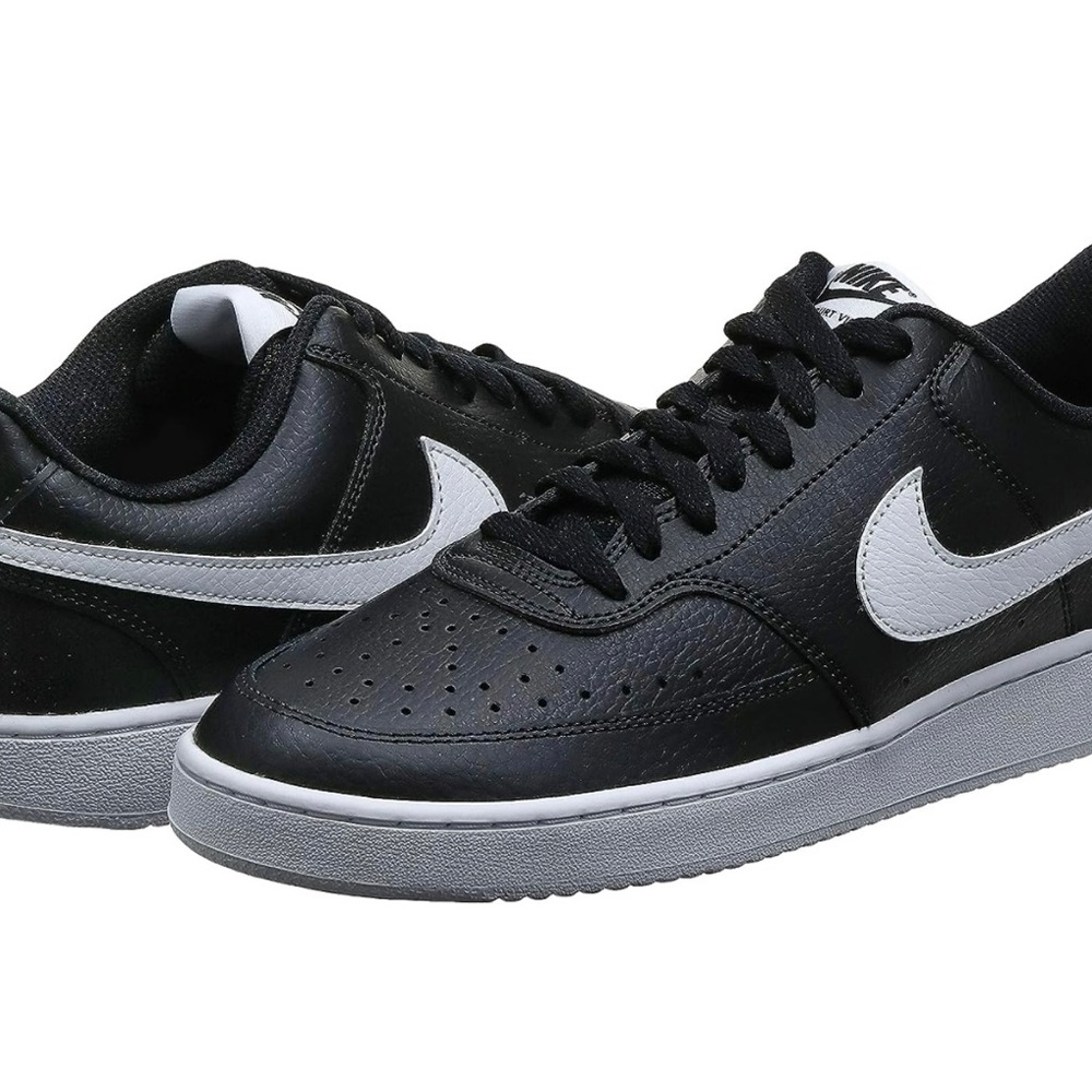 Nike Men's Court Vision Lo Sneaker, Black/White-Photon Dust, size 12